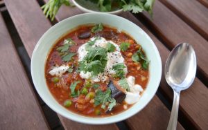 Linsen Dhal mit Aubergine