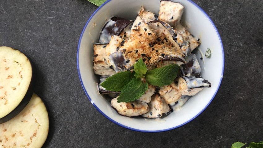 Auberginencreme mit Joghurt selber machen - Einfaches Rezept